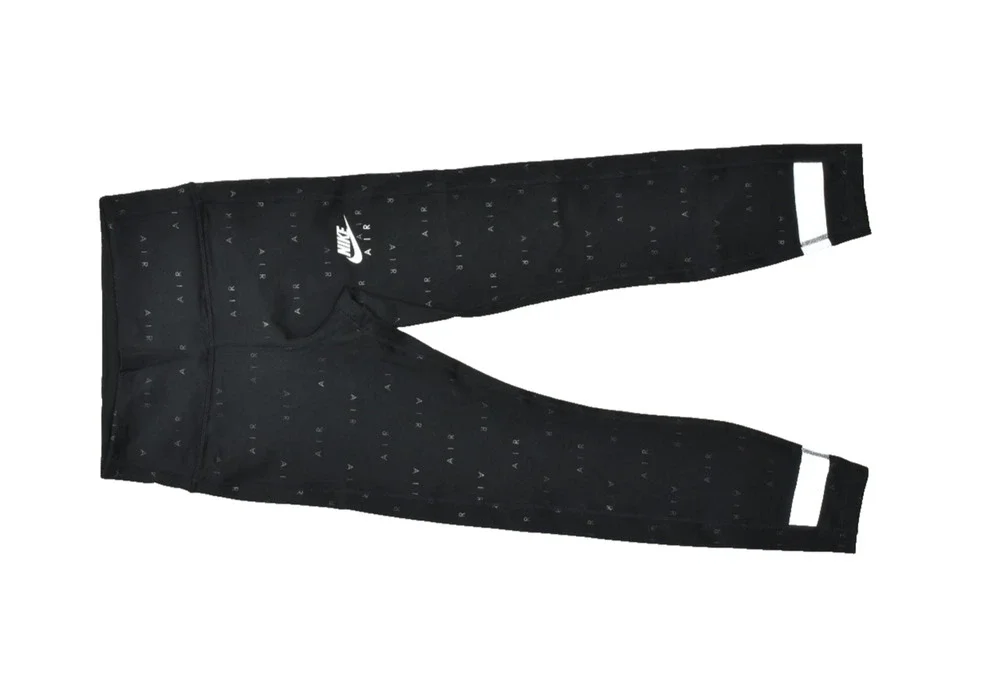 Nike Air Dri-FIT Women's Running Leggings Size Small Black All Over Print 7/8